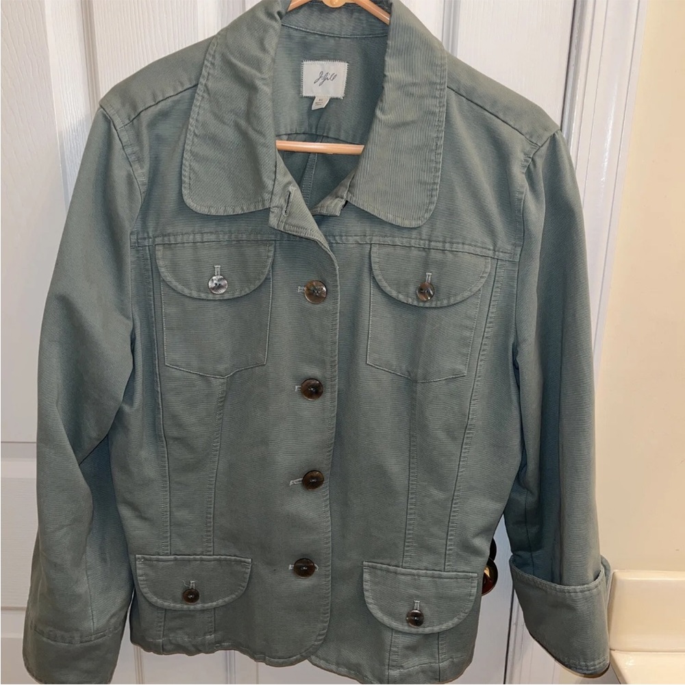 J.Jill Soft Denim Button Up Shirt Jacket Gray Women’s Size XL EUC